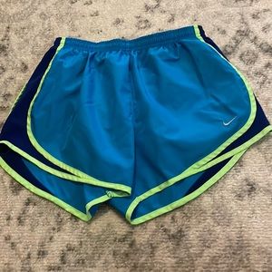 blue and neon size M nike shorts